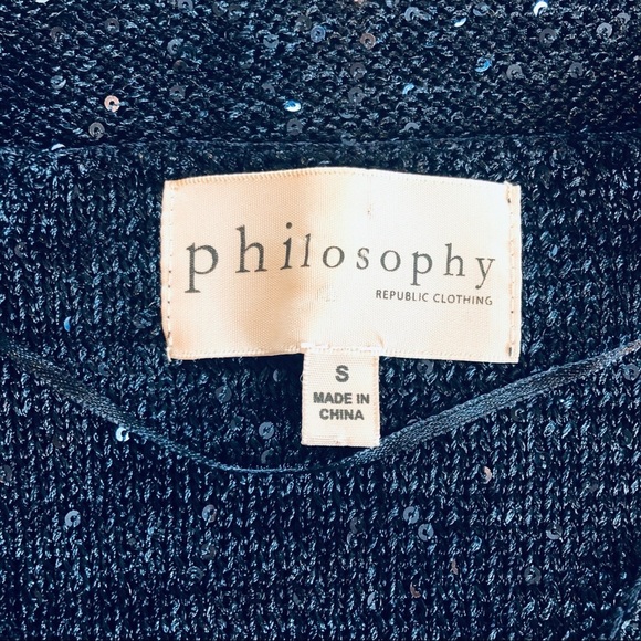 Philosophy Short Sleeve Sparkle Blue Sweater size Small - Picture 4 of 7